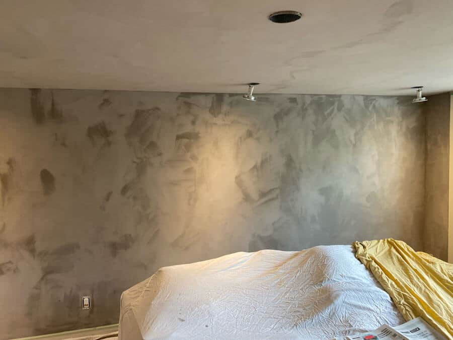 Freshly painted wall with Pure & Original Fresco Lime Paint